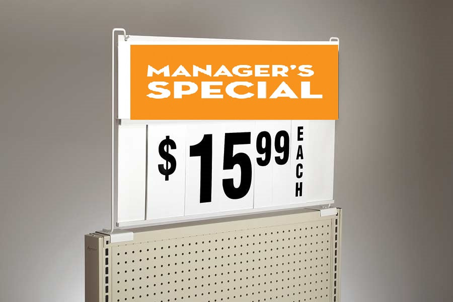 Large Spiral Sign Board Header Managers Special Insert-6"