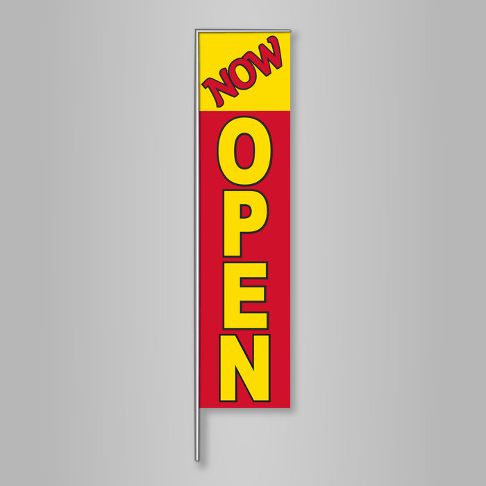 Now Open Banner Flag Kit-Red & Yellow