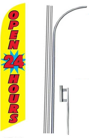 Open 24 Hours Feather Flag Kit