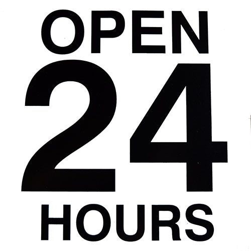 Open 24 Hours Window Sign-Posters-22" H x 22" W