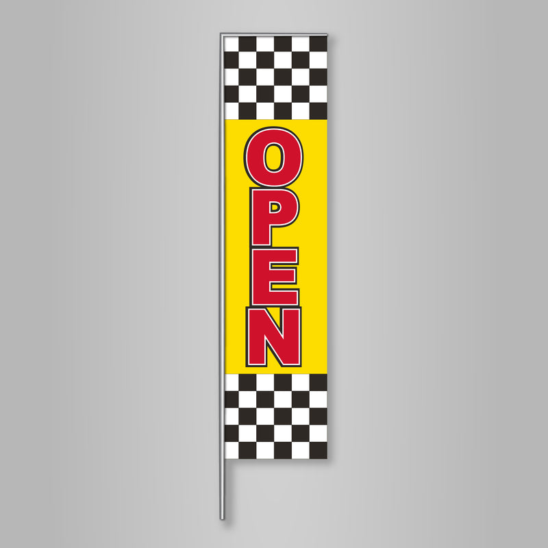 Open Banner Flag Kit-Checkerboard