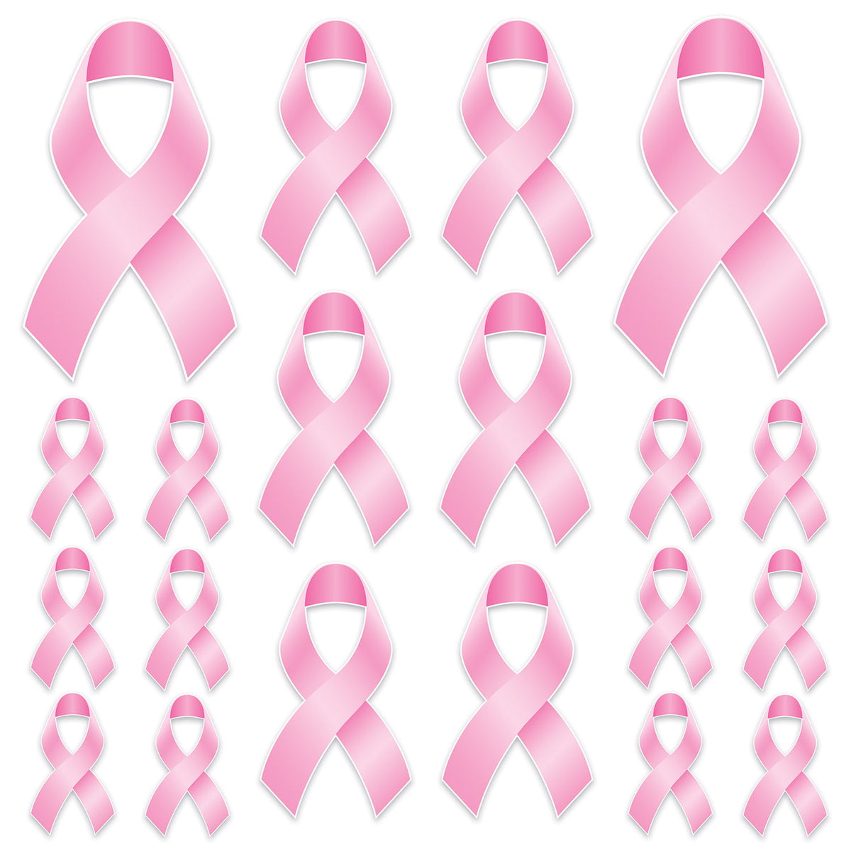 Breast Cancer Awareness Pink Ribbon Donation Cards- Asst. Sizes- 240 p ...