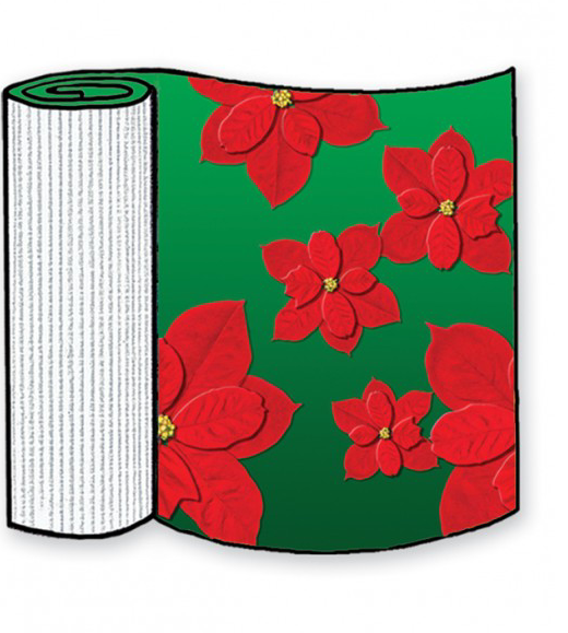 Poinsettias Corrugated Base Pallet Wrap-4 Rolls