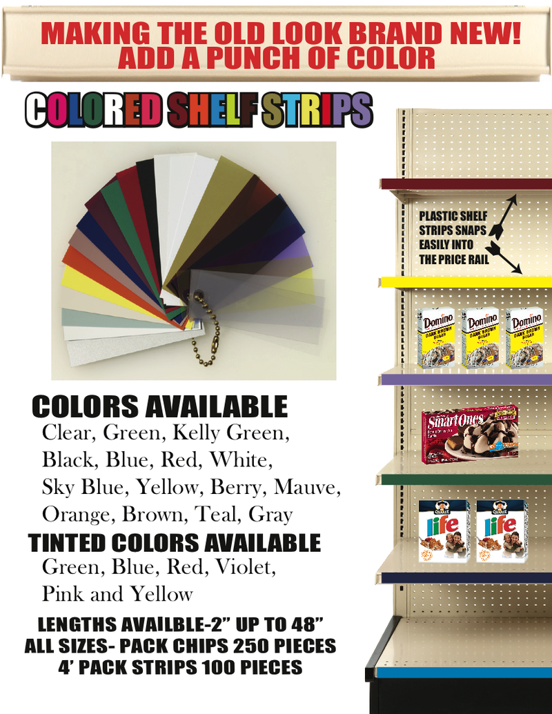 Mix or Match 6 Pack Price Channel Shelf Molding Strips-12" x 1.25" -10 pieces