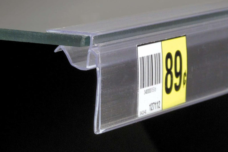 Price Tag Label Holder for Glass Shelving-50 per pack