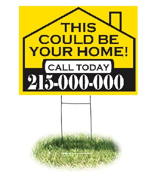 Lawn-Yard-Bandit Signs-This House -Real Estate- 24 "x 18"