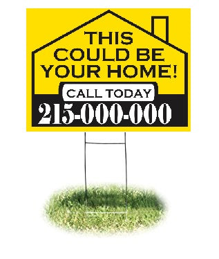 Lawn-Yard-Bandit Signs-This House -Real Estate- 24 "x 18"