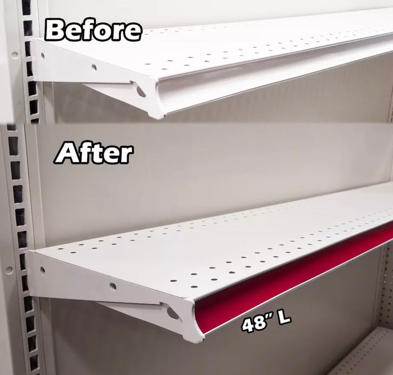 Red Price Rail Channel Shelf Molding Strips-10 pieces