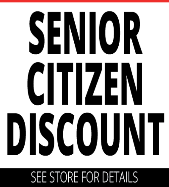 Senior Citizen Discount Window Sign-Posters-22" H x 28" W
