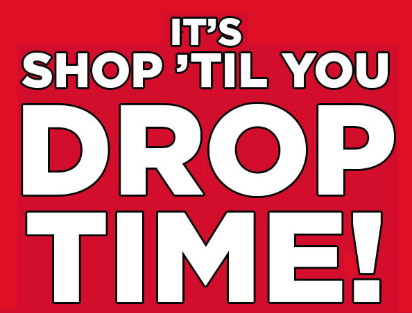 Shop Til You Drop Time Retail Display Signs-17x11-4 pieces