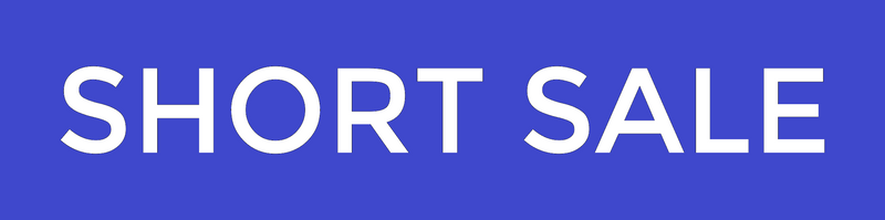 Short Sale Real Estate Sign Riders- Blue 24 "x 6"