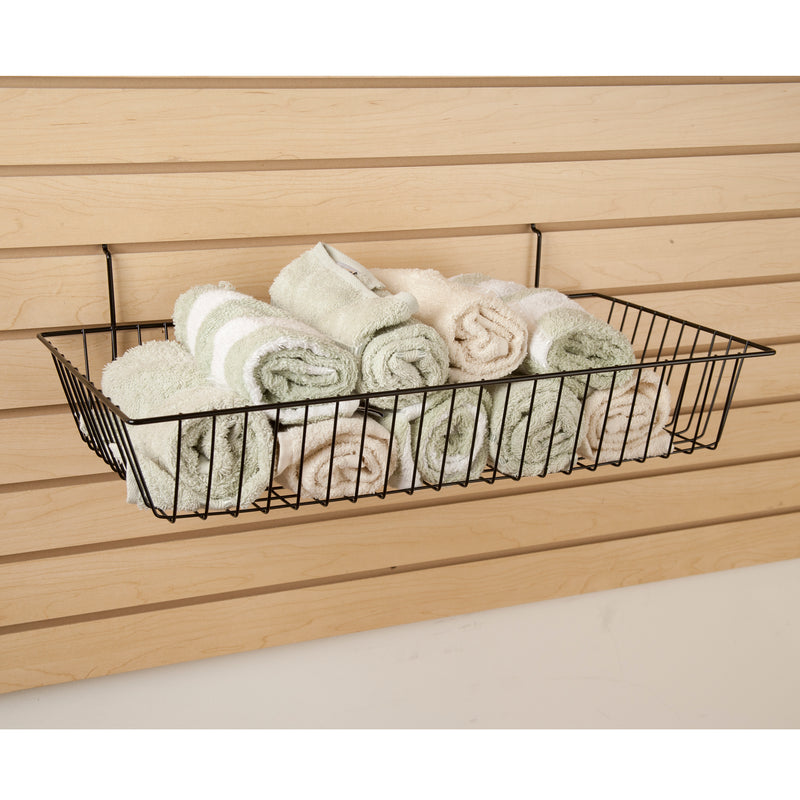 Black Wire Baskets for Gridwall, Slatwall, Pegboards-6 pieces