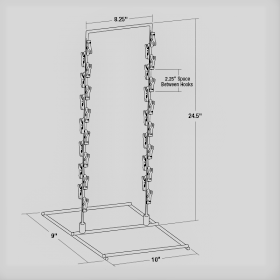 Free Standing Metal Snack Rack- 28 Hooks