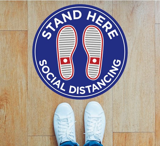 COVID Social Distancing Stand Here Floor Graphics