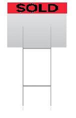 Sold Real Estate Sign Riders-Red & Black 24 "x 6"