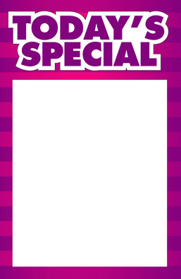 Today's Special Shelf Signs-Price Cards-11" W x 7" H -10 signs