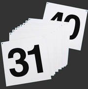 warehouse numbered hanging signs