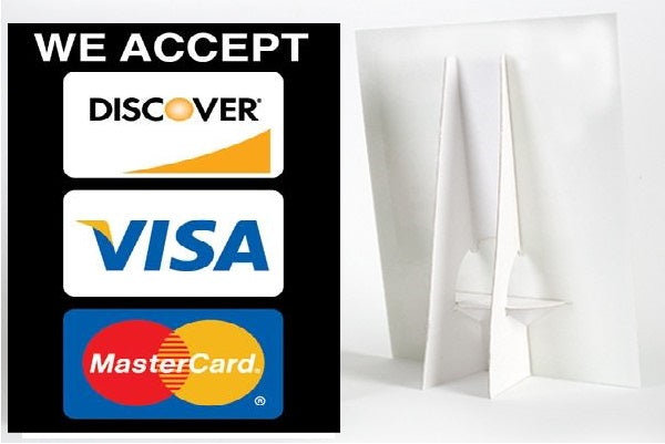 We Accept Credit Cards Easel Sign