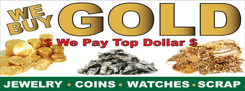 We Buy Gold Banner