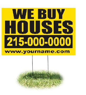 Lawn-Yard-Bandit Signs-We Buy Houses-Real Estate- 24 "x 18"