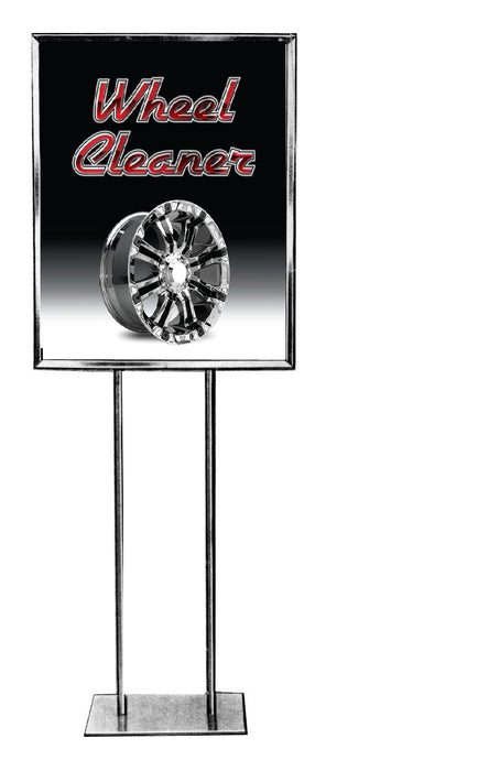 Wheel Cleaner Floor Stand Stanchion Signs-22" W x 28" H