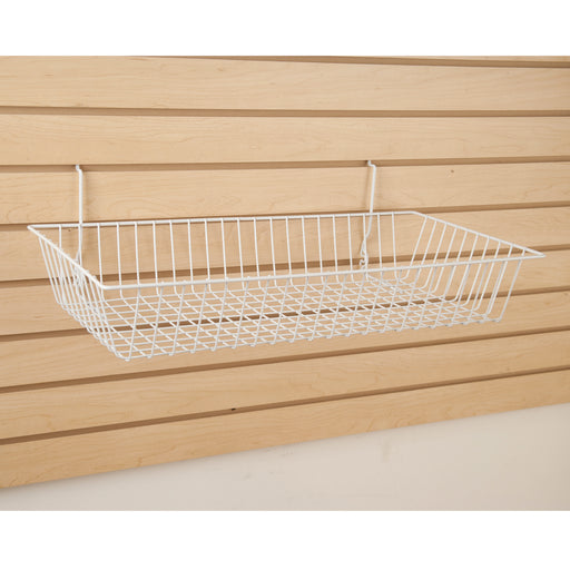 White Wire Baskets for Gridwall, Slatwall, Pegboards